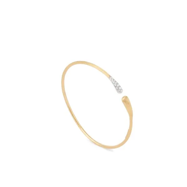 Lucia Collection Yellow Gold Flex Fit Diamond Bangle Bracelet Jeffrey Mann Fine Jewelers, Inc Toledo, OH
