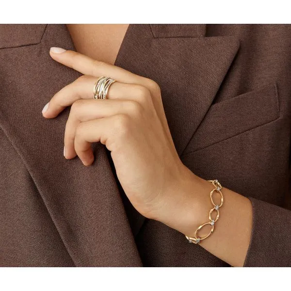 Marrakech Onde Collection White and Yellow Gold Oval Link Bracelet Image 4 Jeffrey Mann Fine Jewelers, Inc Toledo, OH