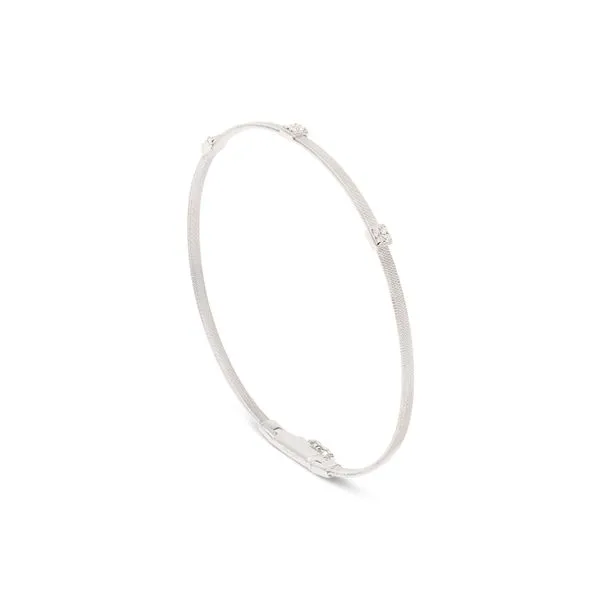 Masai Collection White Gold Three Pave Diamond Station Bracelet Jeffrey Mann Fine Jewelers, Inc Toledo, OH