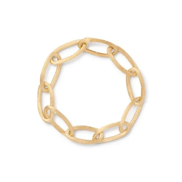 Jaipur Collection Yellow Gold Satin Finish Oval Link Bracelet Jeffrey Mann Fine Jewelers, Inc Toledo, OH