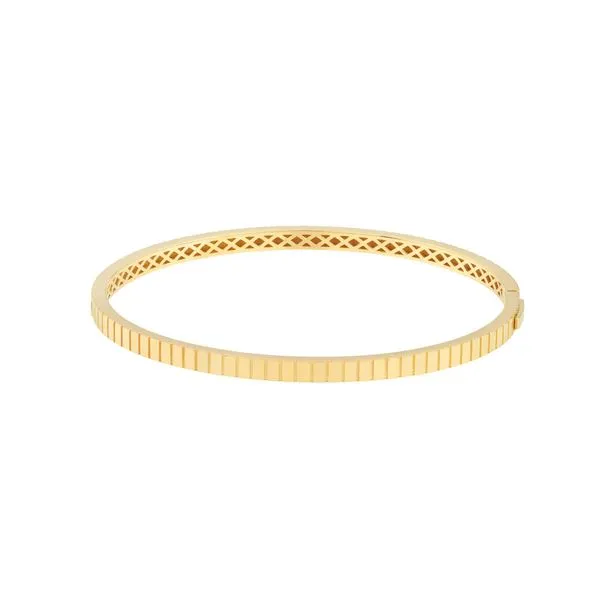 Yellow Gold Fluted Hinged Weave Bangle Bracelet Jeffrey Mann Fine Jewelers, Inc Toledo, OH
