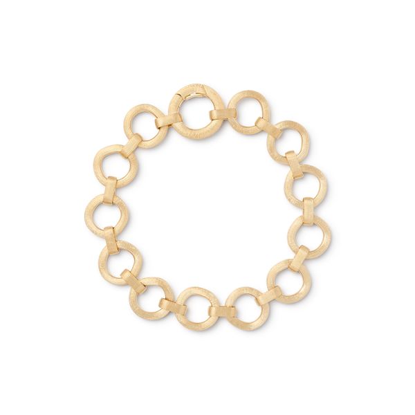 Jaipur Collection Yellow Gold Satin Finish Circle Link Bracelet Jeffrey Mann Fine Jewelers, Inc Toledo, OH