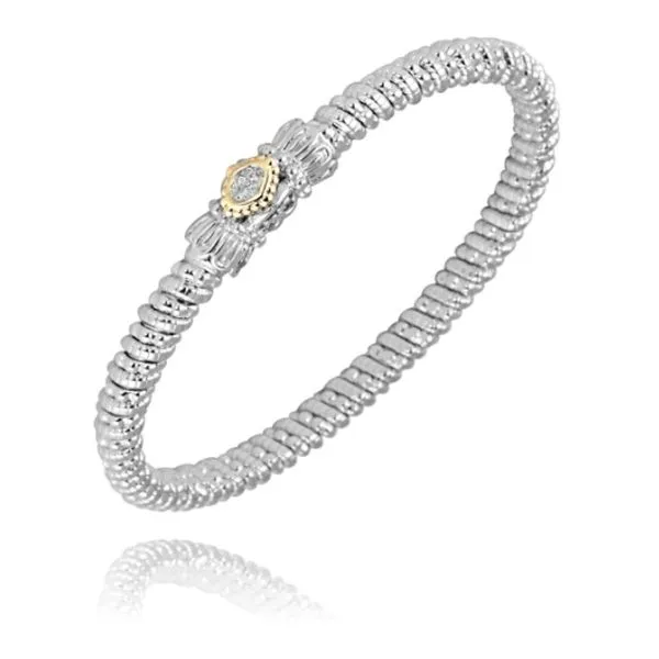 Hidden Clasp Bracelet with Bezel Set Diamond Station Jeffrey Mann Fine Jewelers, Inc Toledo, OH