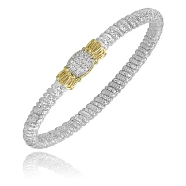 Pave Diamond Station Hidden Clasp Bangle Bracelet Jeffrey Mann Fine Jewelers, Inc Toledo, OH