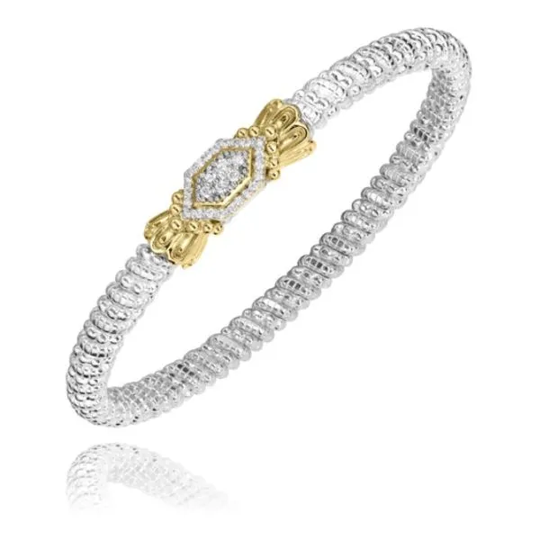 Pave Halo Diamond Station and Hidden Clasp Bangle Bracelet Jeffrey Mann Fine Jewelers, Inc Toledo, OH
