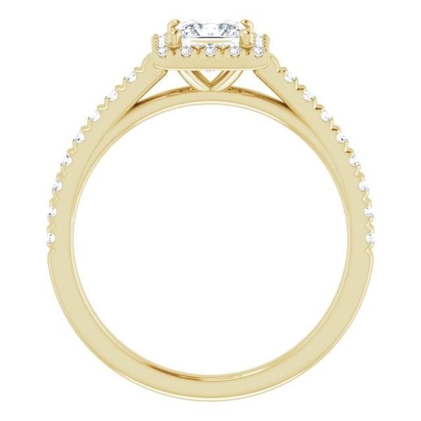 14K 1ctw Princess Cut Halo Diamond Engagement Ring Image 2 JF Jones Jewelers Rochester, NY