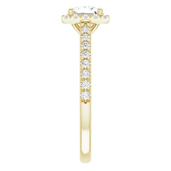 14K 1ctw Princess Cut Halo Diamond Engagement Ring Image 4 JF Jones Jewelers Rochester, NY