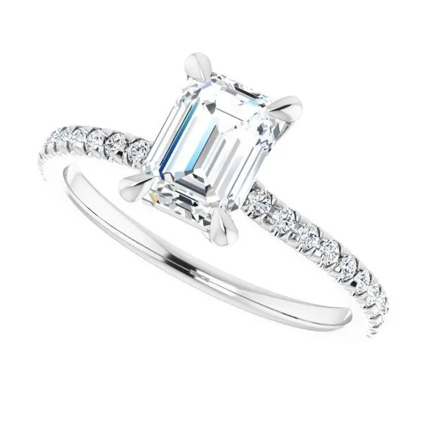 14K White Gold Rhodium Plated Engagement Ring Image 4 JF Jones Jewelers Rochester, NY