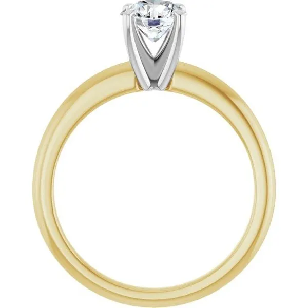 14K Two-Tone Yellow Gold Round Diamond Solitaire Engagement Ring Image 2 JF Jones Jewelers Rochester, NY