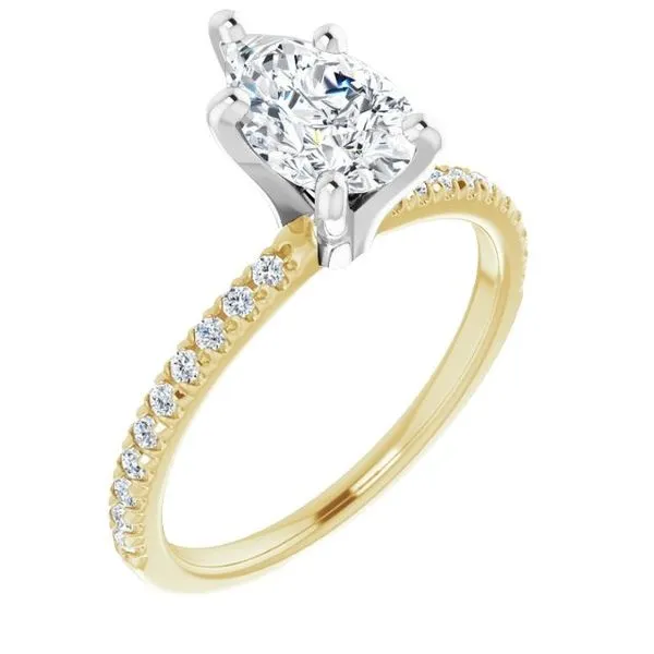 14K Two-Tone Yellow Gold Diamond Engagement Ring JF Jones Jewelers Rochester, NY