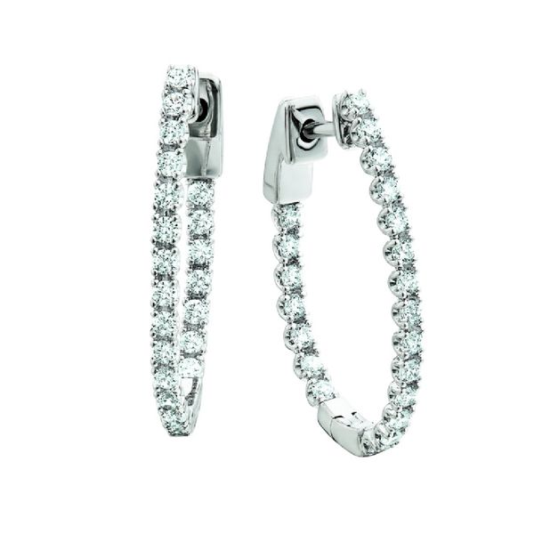 14K 2ctw Diamond Hoop Earrings JF Jones Jewelers Rochester, NY