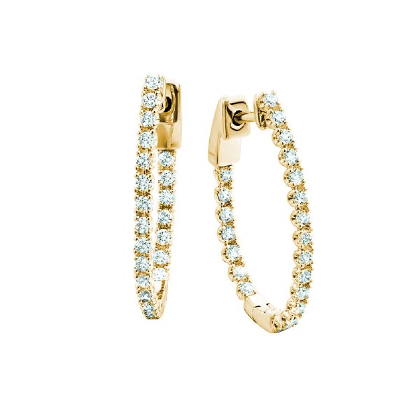 14K 1 1/2ctw Diamond Hoop Earrings JF Jones Jewelers Rochester, NY