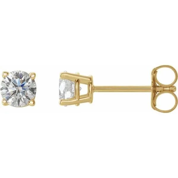 14K Yellow Gold Diamond Earrings JF Jones Jewelers Rochester, NY