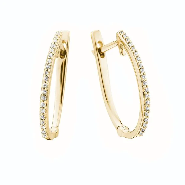14K Yellow Gold 1/8ctw Oval Hoop Earrings JF Jones Jewelers Rochester, NY
