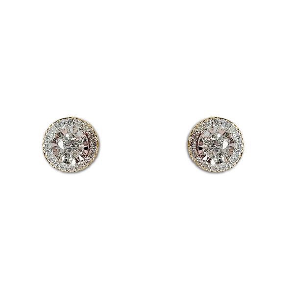 14K 1/2ctw Diamond Illusion Halo Stud Earrings JF Jones Jewelers Rochester, NY