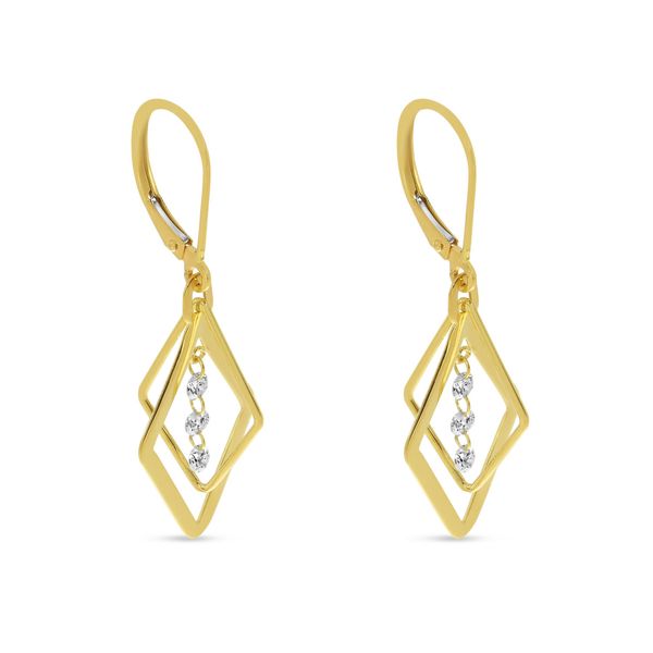 14K 1/3ctw Diamond Dangle Earrings Image 2 JF Jones Jewelers Webster, NY