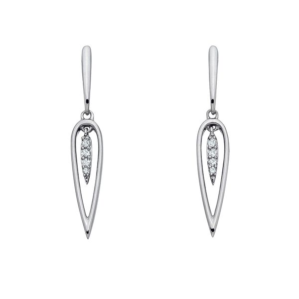 Silver .05ctw Diamond Drop Earrings JF Jones Jewelers Webster, NY