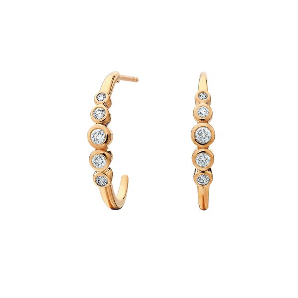 14K 1/5ctw Diamond J-Hoop Earrings JF Jones Jewelers Webster, NY