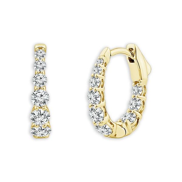 14K 1ctw	Lab Diamond Hoop	Earrings JF Jones Jewelers Webster, NY
