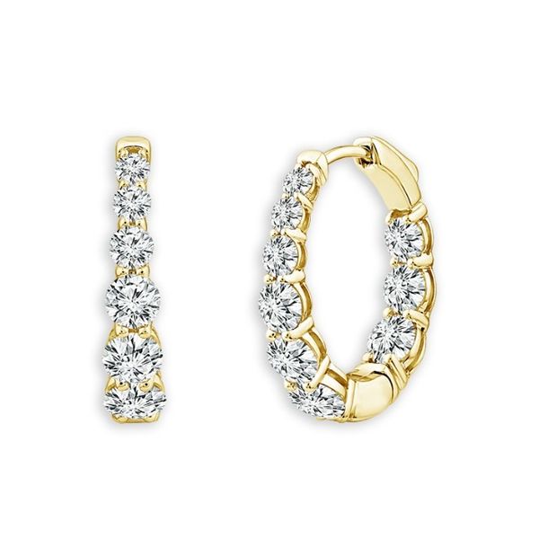 14K 3ctw	Lab Diamond Hoop	Earrings JF Jones Jewelers Webster, NY