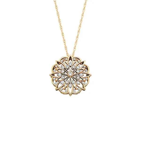 14K Yellow Gold Diamond Pendant JF Jones Jewelers Rochester, NY