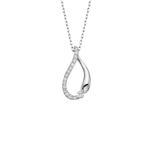 14K White Gold Diamond Pendant JF Jones Jewelers Rochester, NY