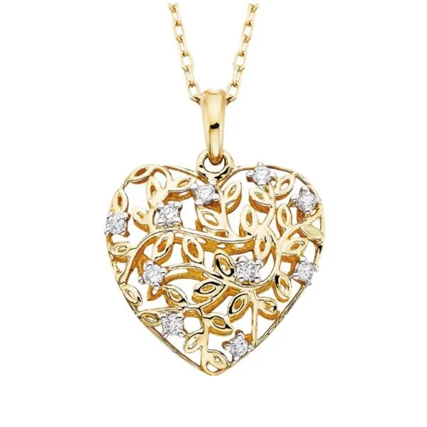 14K Yellow Gold Diamond Pendant JF Jones Jewelers Rochester, NY