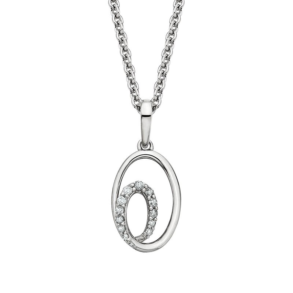 Silver .06ctw Diamond Swirl Pendant JF Jones Jewelers Webster, NY