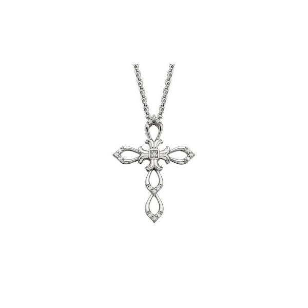 Silver .07ctw Diamond Cross Necklace JF Jones Jewelers Webster, NY