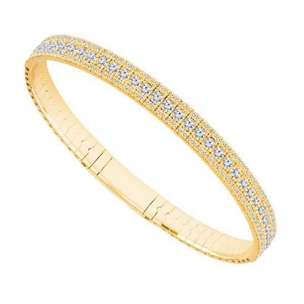 14K 2 7/8ctw Diamond Flex Bangle Bracelet JF Jones Jewelers Webster, NY