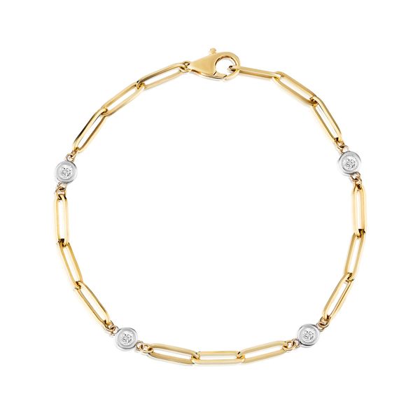 14K 1/5ctw Diamond Paperclip Bracelet JF Jones Jewelers Webster, NY