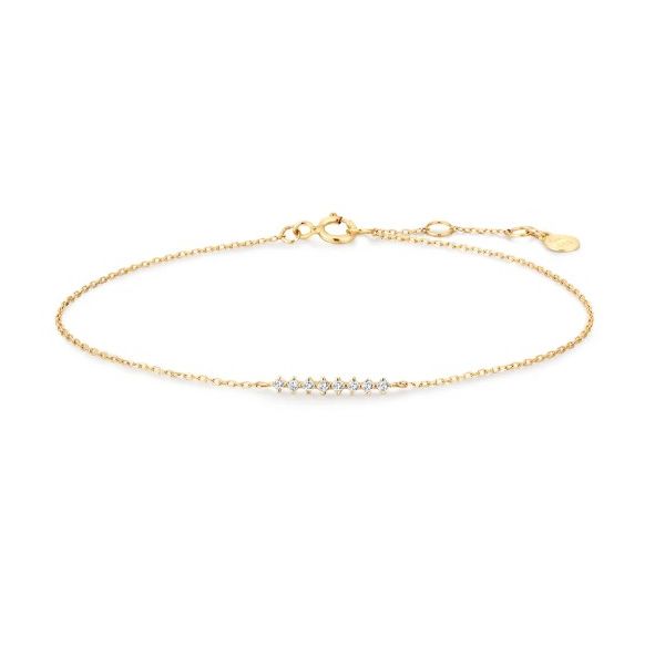 14K Gold .08ctw Lab Diamond 7.25