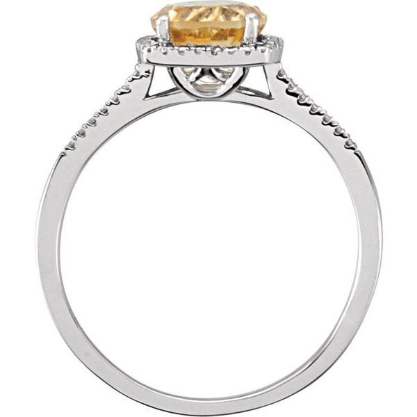 Silver Citrine & Diamond November Birthstone Ring Image 2 JF Jones Jewelers Rochester, NY