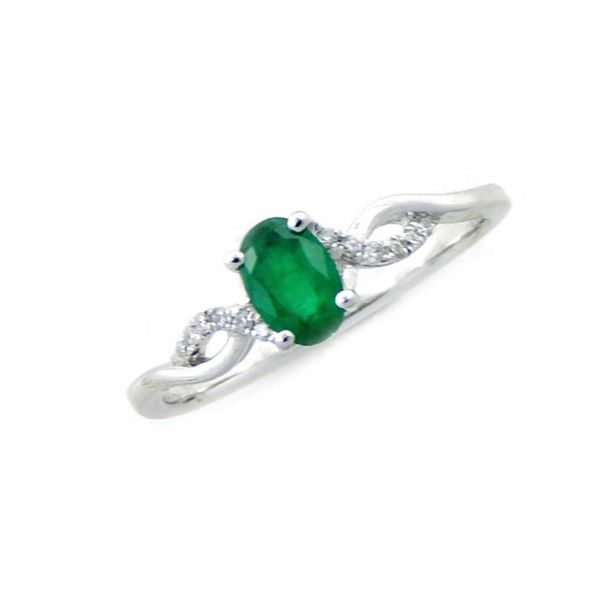 14K Emerald & Diamond May Birthstone Ring JF Jones Jewelers Webster, NY