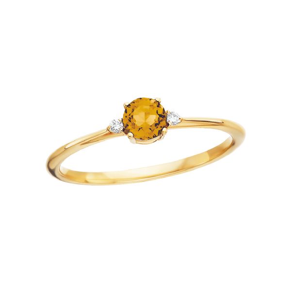14K Citrine & Diamond November Birthstone Ring JF Jones Jewelers Rochester, NY