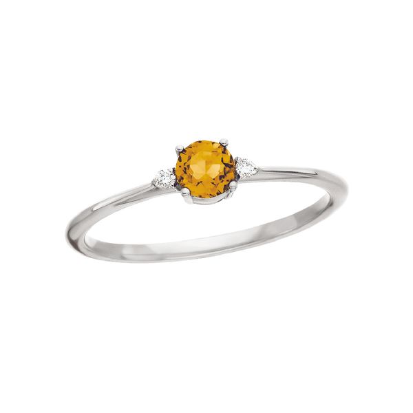 14K Citrine & Diamond November Birthstone Ring JF Jones Jewelers Rochester, NY