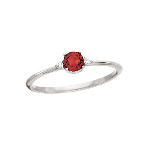 14K Garnet & Diamond January Birthstone Ring JF Jones Jewelers Rochester, NY