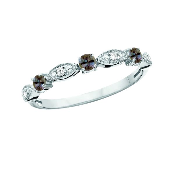14K Alexandrite & Diamond June Birthstone Stacking Ring JF Jones Jewelers Rochester, NY