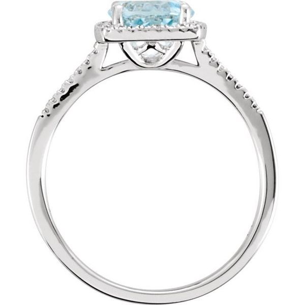 Silver Blue Topaz & Diamond March/December Birthstone Ring Image 2 JF Jones Jewelers Rochester, NY