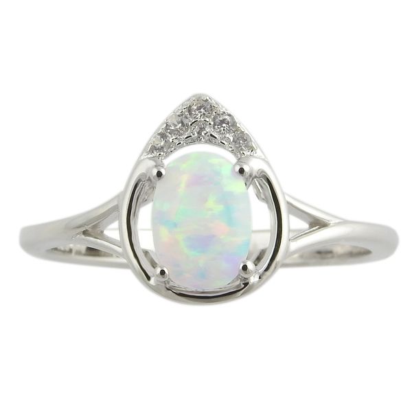 Silver Opal October Birthstone Ring JF Jones Jewelers Rochester, NY