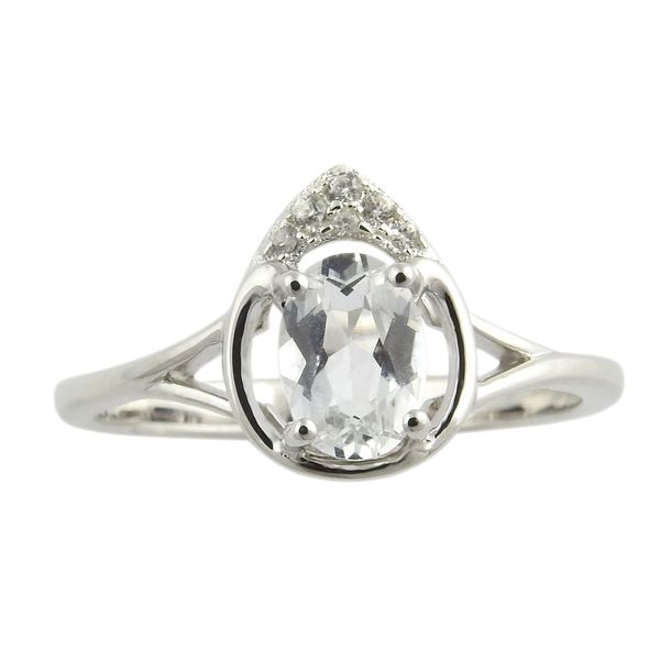 Silver White Topaz April Birthstone Ring JF Jones Jewelers Webster, NY