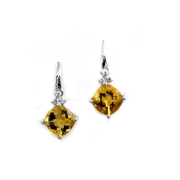 14K Citrine & Diamond November Birthstone Earring JF Jones Jewelers Rochester, NY