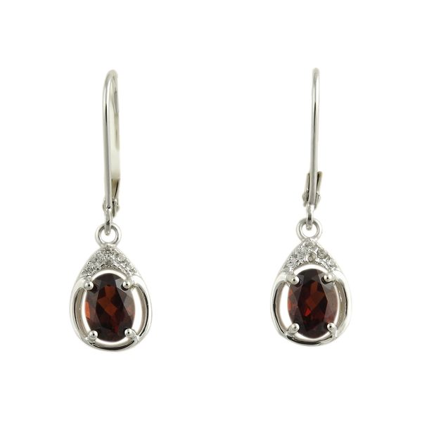 Silver Garnet January Birthstone Earring JF Jones Jewelers Webster, NY