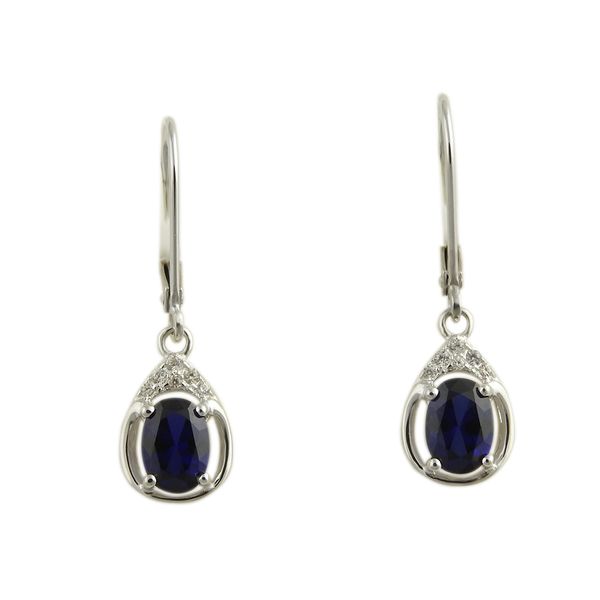 Silver Blue Sapphire September Birthstone Earring JF Jones Jewelers Webster, NY