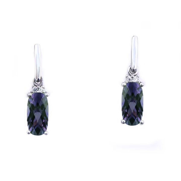 14K Alexandrite & Diamond June Birthstone Earrings JF Jones Jewelers Webster, NY
