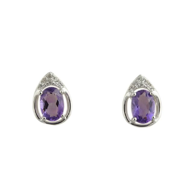 Sterling Sapphire & CZ February Birthstone Earrings JF Jones Jewelers Webster, NY