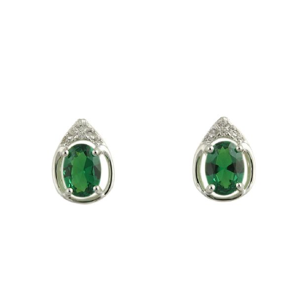 Sterling Emerald & CZ May Birthstone Earrings JF Jones Jewelers Webster, NY