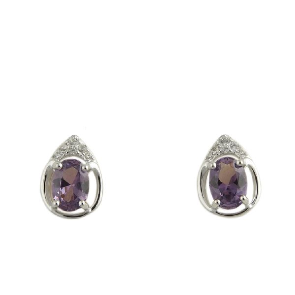Sterling Lab Alexandrite & CZ June Birthstone Earrings JF Jones Jewelers Webster, NY