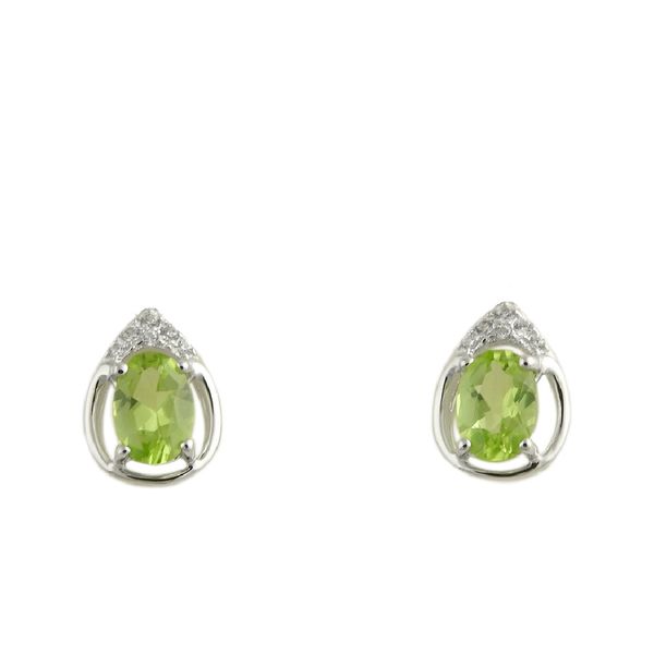 Sterling Peridot & CZ August Birthstone Earrings JF Jones Jewelers Webster, NY