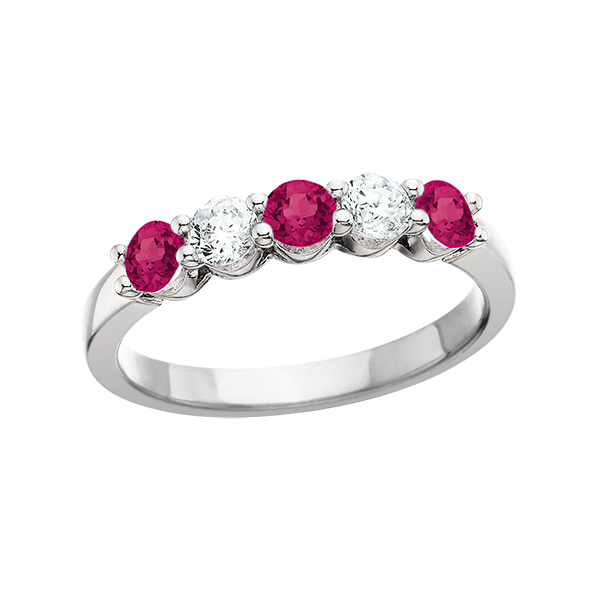 14K Ruby & Diamond July Birthstone Ring JF Jones Jewelers Webster, NY